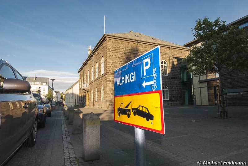 Parkverbot Althing Reykjavik