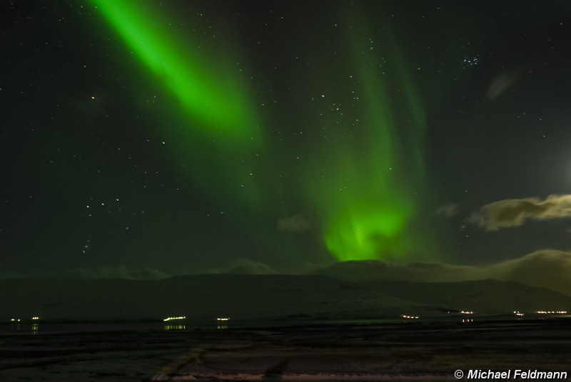 Eyjafjörður mit Polarlichtern