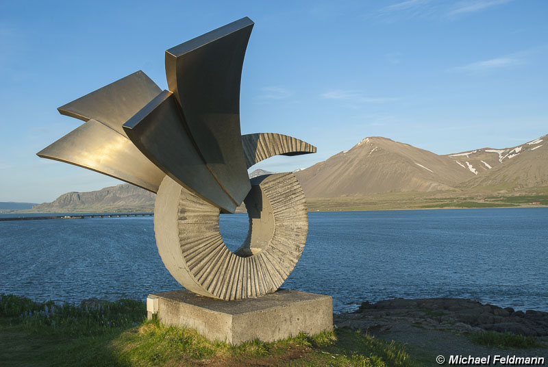 Denkmal in Borgarnes am Borgarfjörður